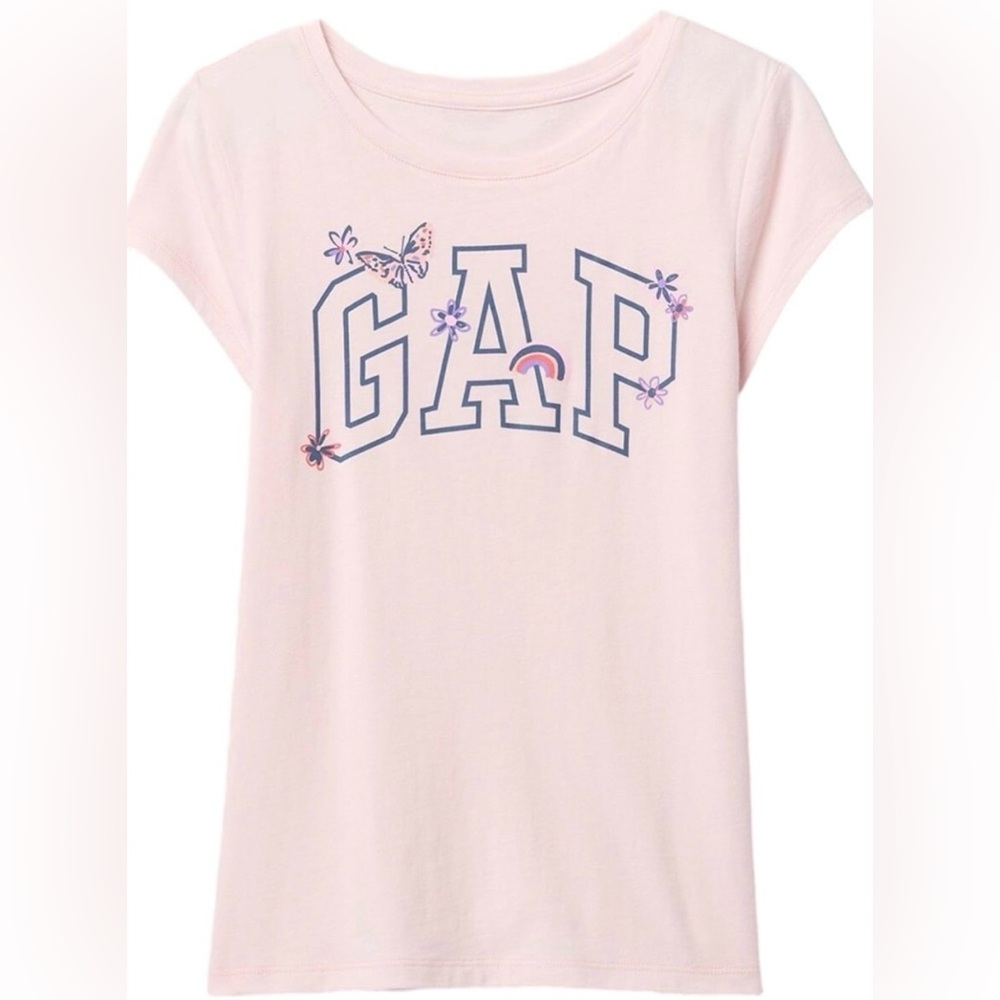 GAP - NWT - short sleeve tee with butterflies, rainbows, flower graphic